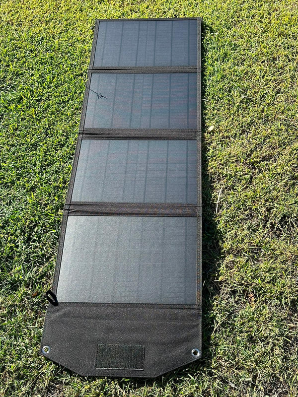 40W 5V/3A (Max), 18V/2.2A Monocrystalline Foldable Solar Panel 2USB 1DC Output