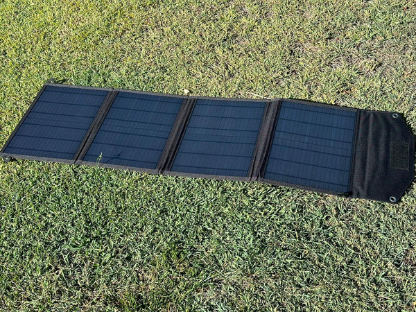 40W 5V/3A (Max), 18V/2.2A Monocrystalline Foldable Solar Panel 2USB 1DC Output