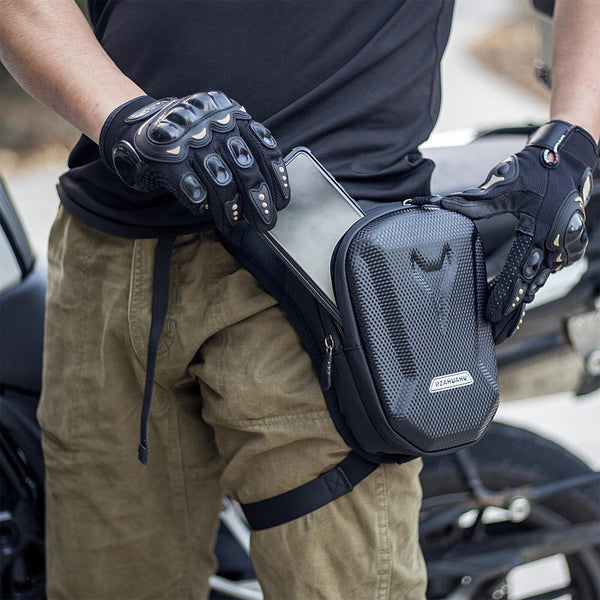 Motorcycle Leg Side Bag Waterproof Hard Shell Motorbike Bicycle Phone Waist Pack