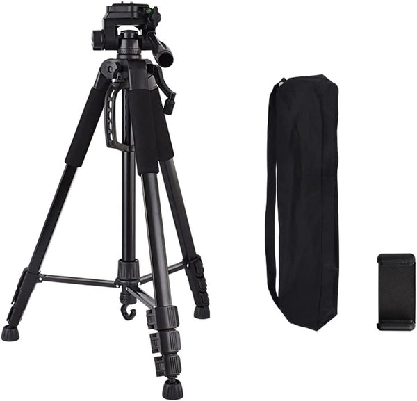 Universal 180cm Camera Tripod Stand 360° for DSLR Cameras & Phones with Universal Compatibility w Phone Mount